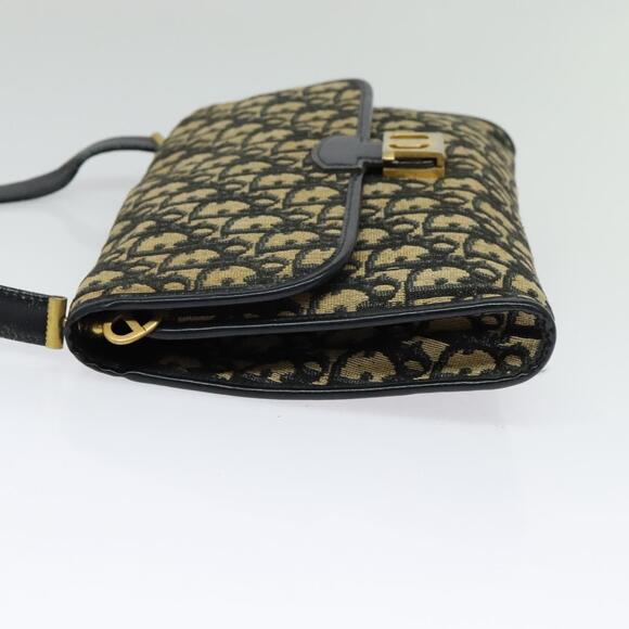 DIOR Trotter Canvas Shoulder Bag Navy Gold - Picture 3 of 16